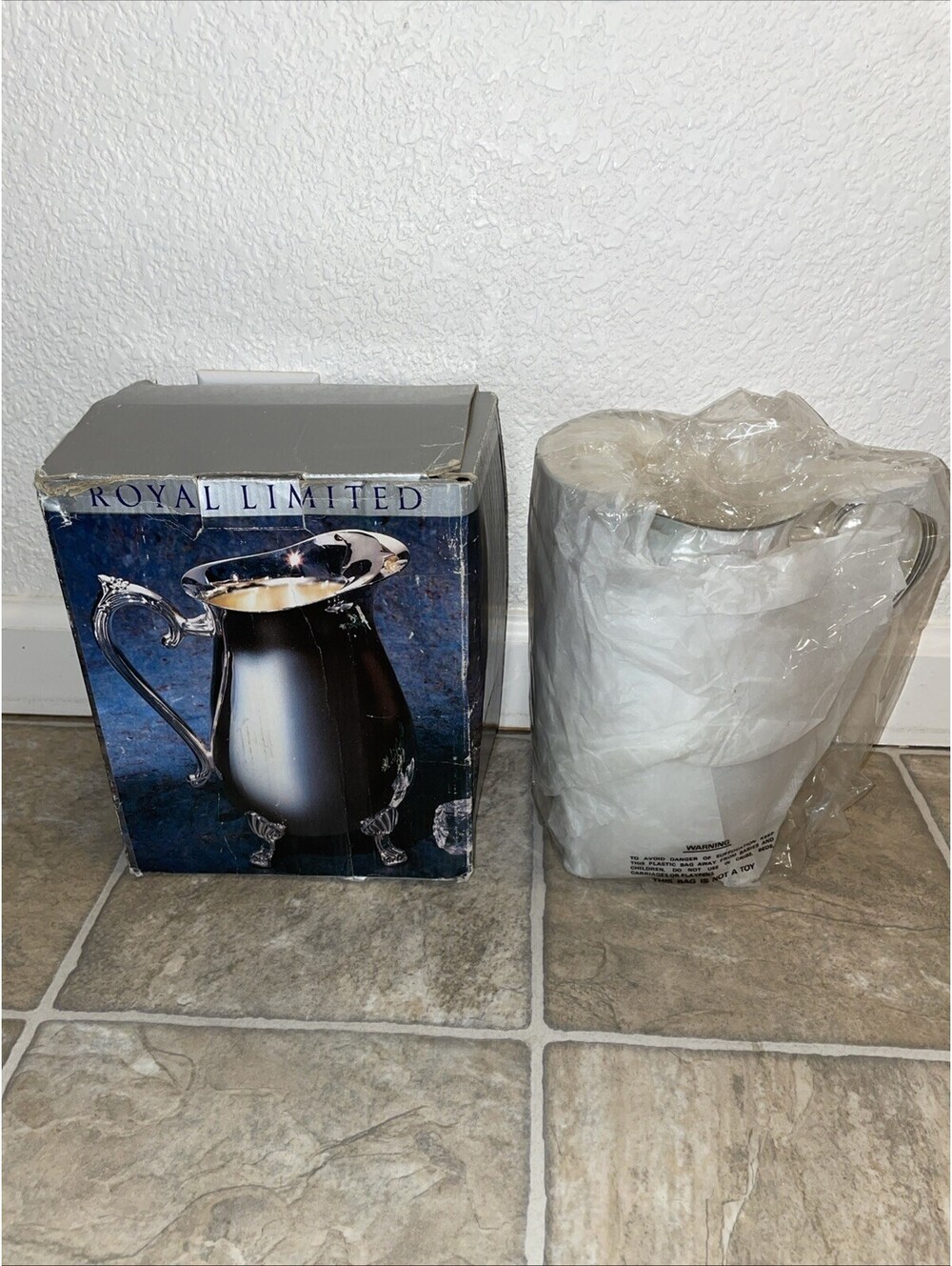 Royal Limited Vintage Silver Plate Water Pitcher RARE